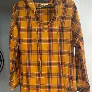 JODIFL Vibrant Yellow Plaid Shirt